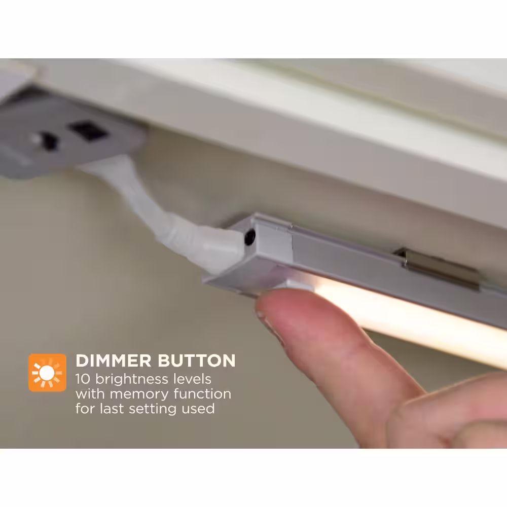 BLACK+DECKER 24 in. LED Warm White 2700K, Dimmable, 1-Bar Under Cabinet Lights Kit with Hands-Free On/Off (Tool-Free Plug-in Install)