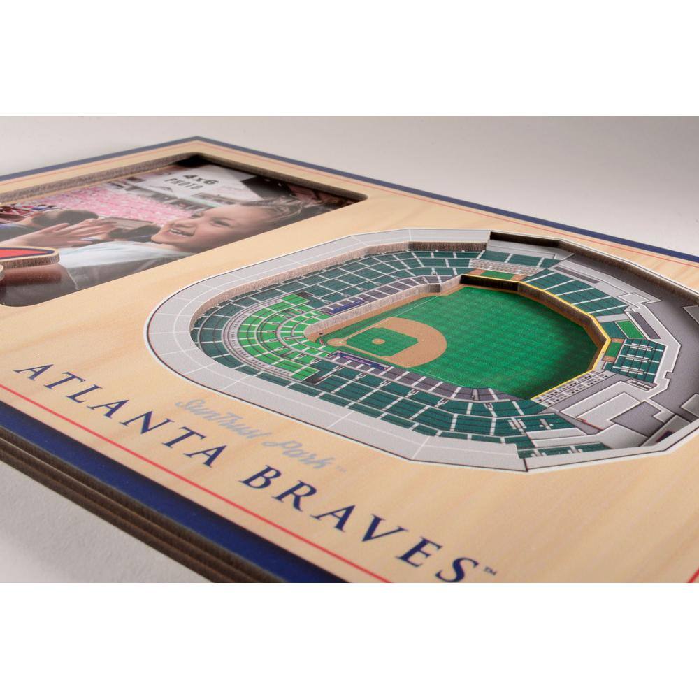 YouTheFan MLB Atlanta Braves Team Colored 3D StadiumView with 4 in. x 6 in. Picture Frame