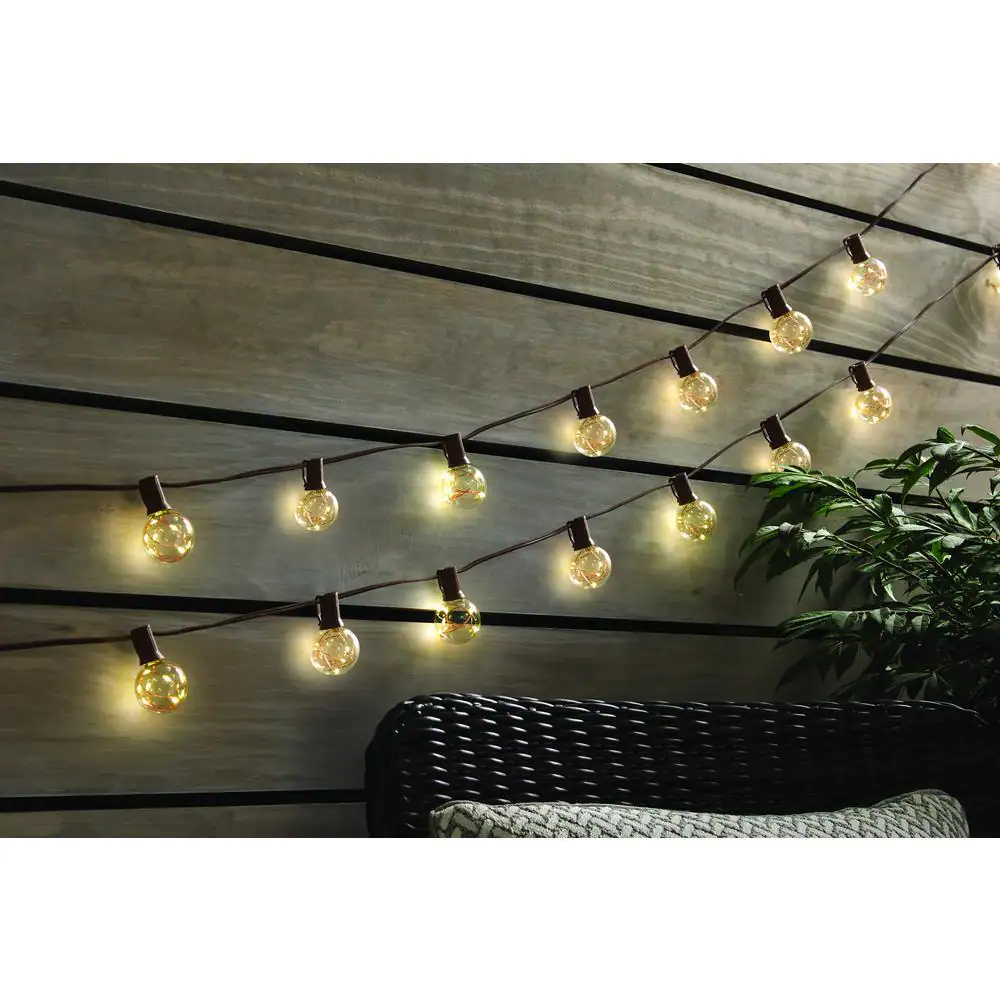 Hampton Bay 10-Light 12 ft. Outdoor/Indoor Plug-In LED G40 Copper Fairy String Light