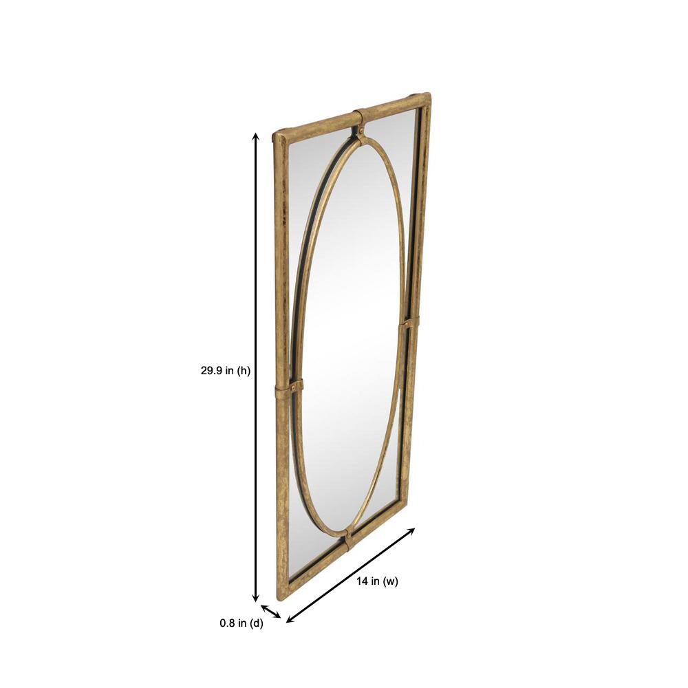 StyleWell Medium Rectangle Gold Antiqued Classic Mirror (30 in. H x 14 in. W)
