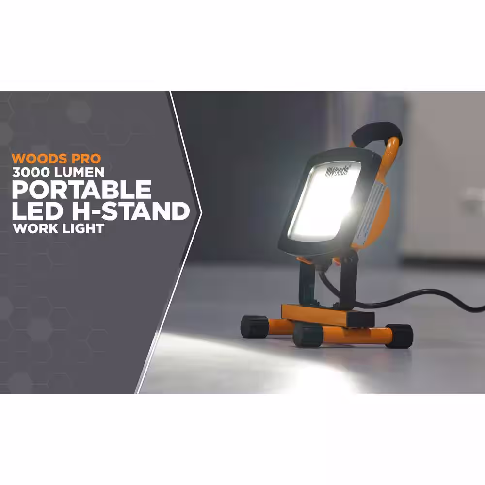 Woods 3000-Lumen Portable LED Work Light
