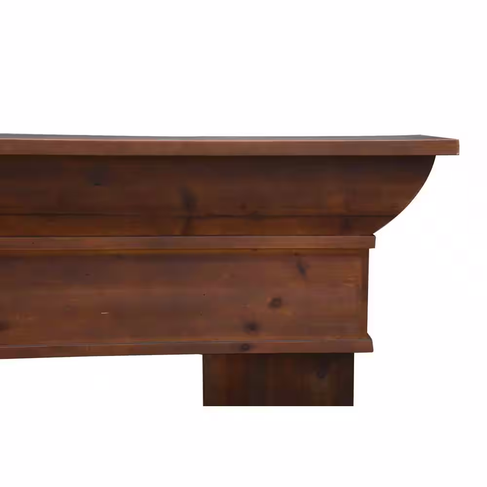 Storied Home 65 in. L x 49-1/2 in. H Monolith Mantel, Brown