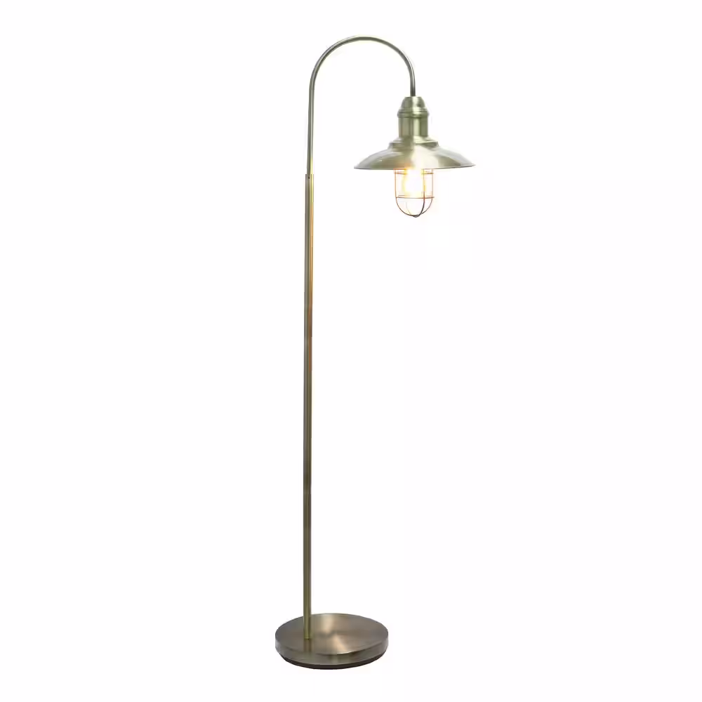 None 64 in. 1-Light Restoration Bronze Modern Farmhouse Floor Lamp