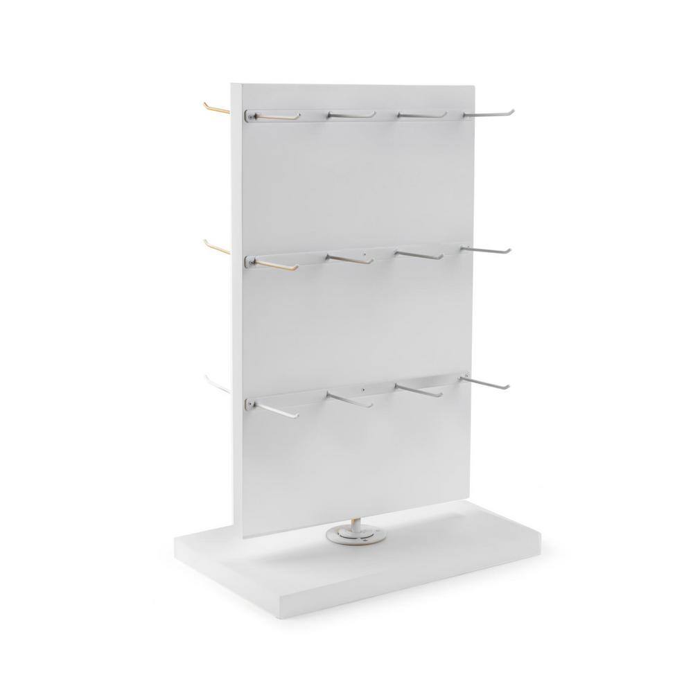 None White 2-Sided Jewelry and Key Wooden Spinner