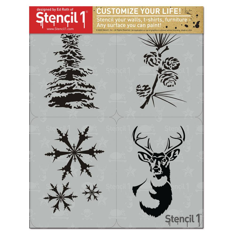 Stencil1 Winter Holiday Stencil Set (4-Pack)