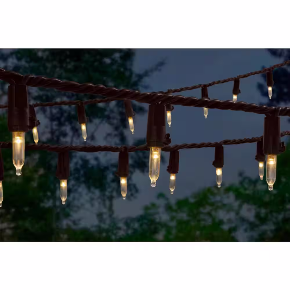 Home Accents Holiday 100L Warm White Mini LED Brown Wire Lights