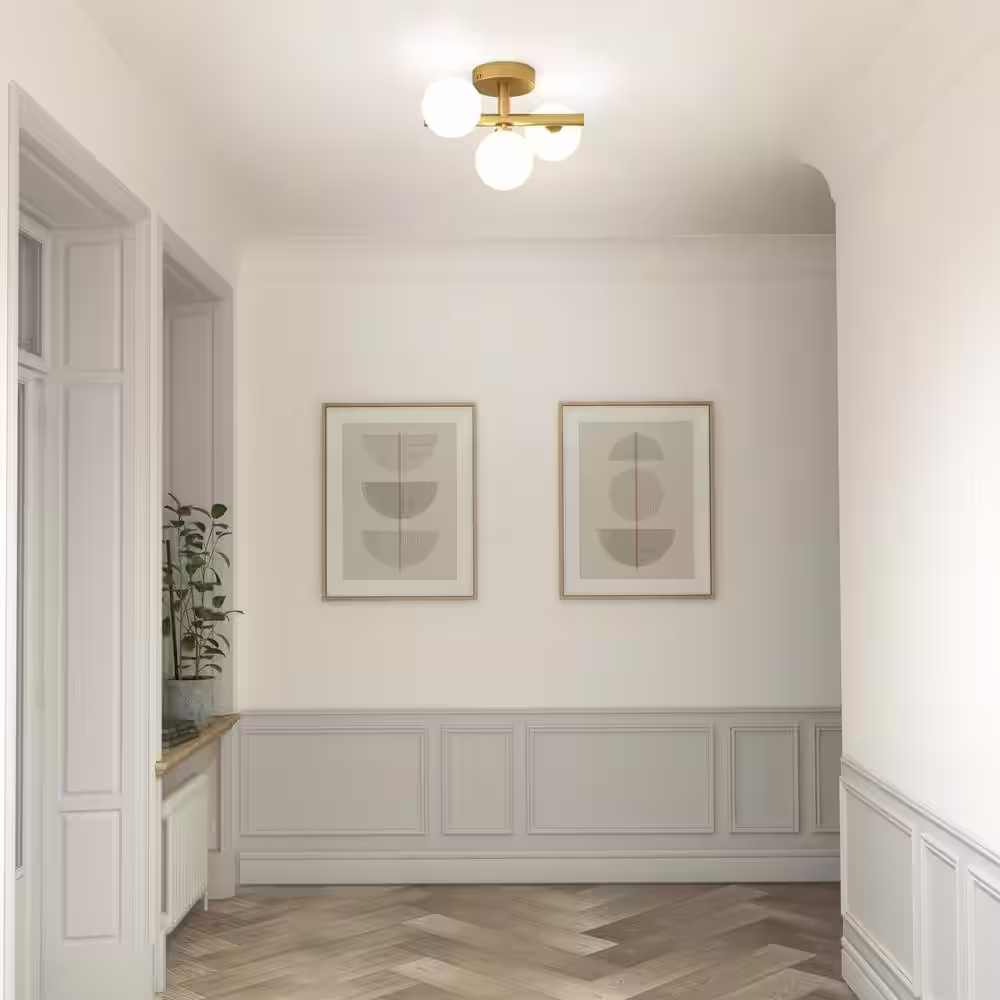 Artika Bloom 13 in. 15 Watt Modern Gold Integrated LED 5 CCT Flush Mount Ceiling Light Fixture for Kitchen or Bedroom