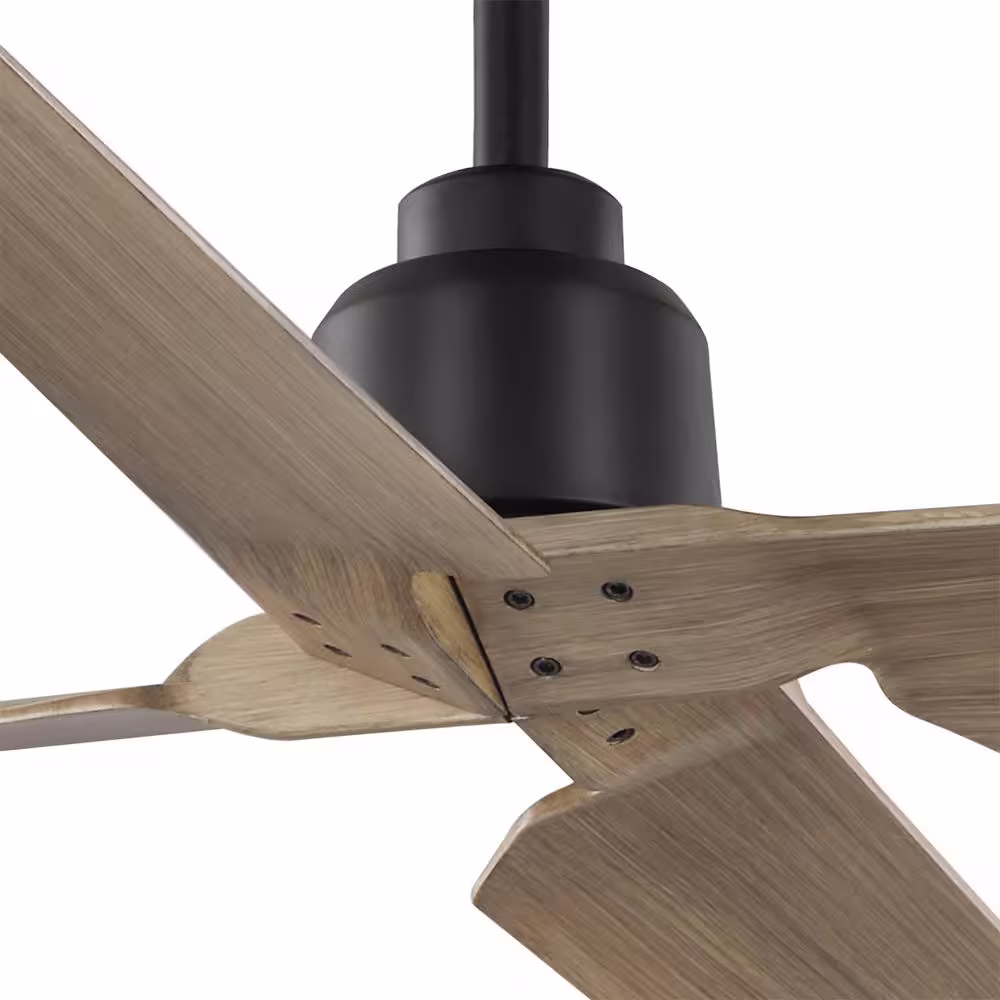 Home Decorators Collection Delmore 60 in. Indoor/Outdoor Matte Black Ceiling Fan with DC Motor and Remote Control