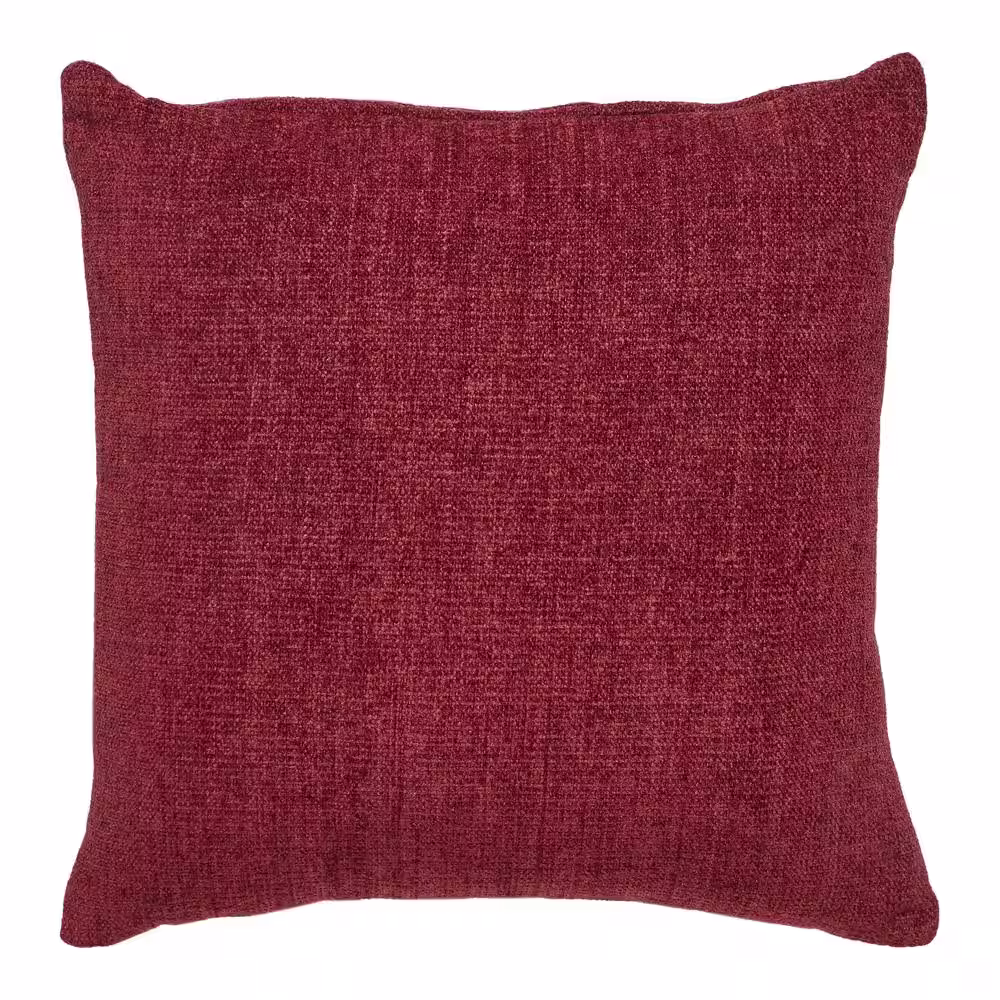 Better Trends Enrich Collection Burgundy 100% Polyester 50 in. x 60 in. Throw and 18 in. x 18 in. Square Decorative Pillow