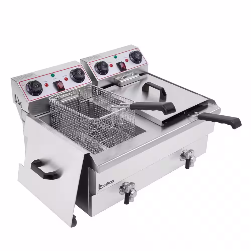 None 16.9 qt. Stainless Steel Single Tank Deep Fryer with Faucet