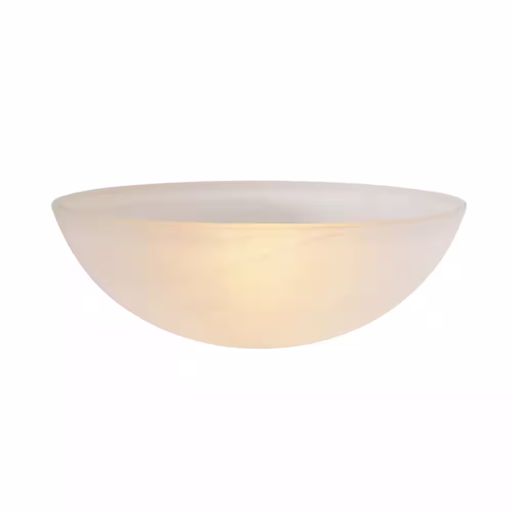 None 5-1/2 in. H x 15-3/4 in. Dia/Alabaster Glass Shade For Torchiere Lamp, Swag Lamp and Pendant