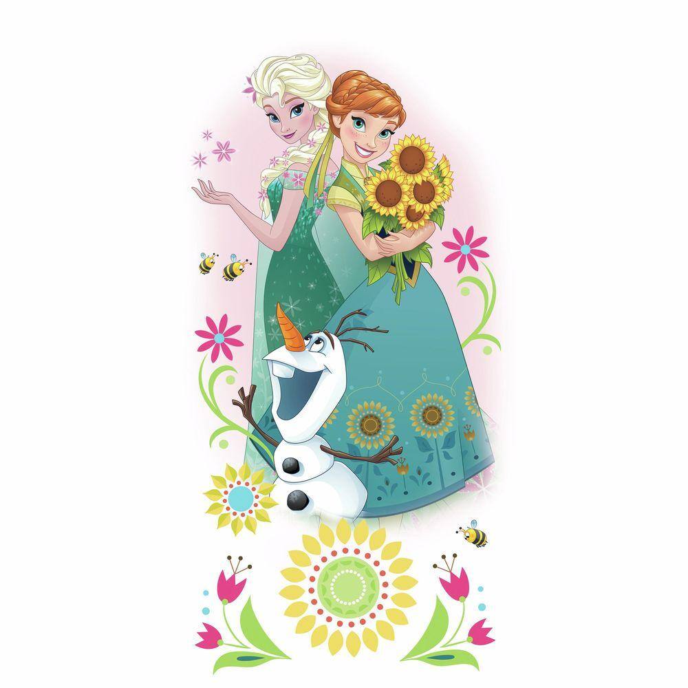 RoomMates 2.5 in. W x 21 in. H Disney Frozen Fever Group 6-Piece Peel and Stick Giant Wall Graphic