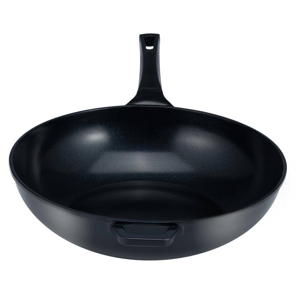Ozeri 14 in. Green Aluminum Earth Wok with Smooth Ceramic Non-Stick Coating (100% PTFE and PFOA Free)