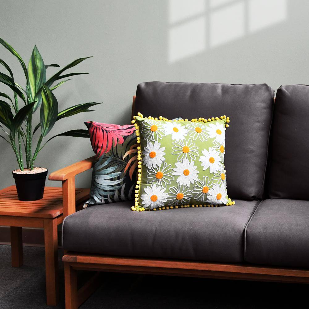 National Tree Company 16 in. Daisy Flowers Pillow