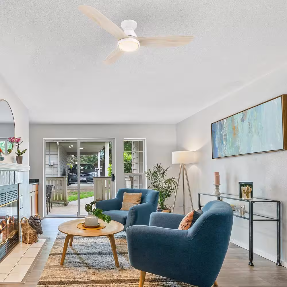 CARRO Antrim 52 in. Dimmable LED Indoor/Outdoor White Smart Ceiling Fan with Light and Remote, Works with Alexa/Google Home