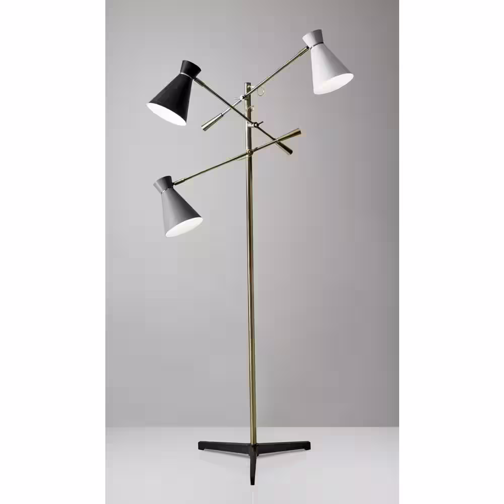 Adesso Lyle 71 in. Brass Floor Lamp