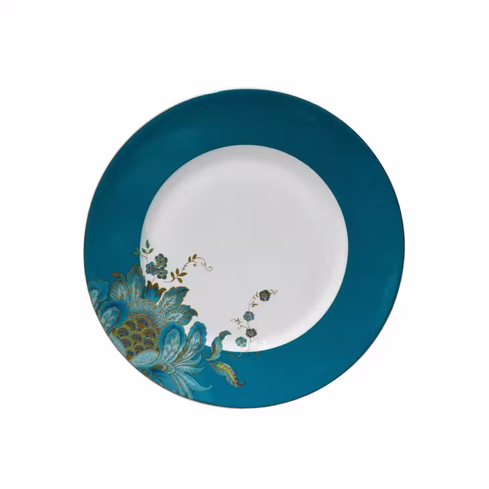 222 Fifth Eliza 16-Piece Casual Teal Porcelain Dinnerware Set (Service for 4)