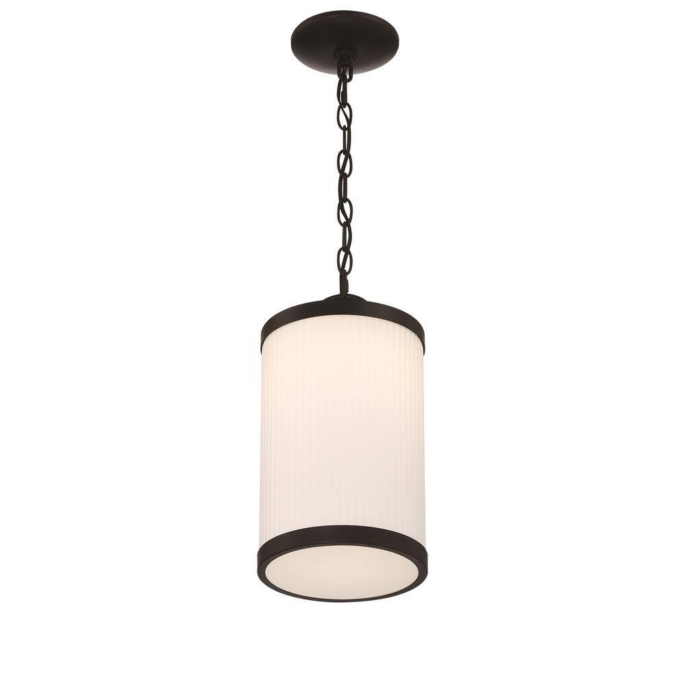 GLUCKSTEINELEMENTS Massey 1-Light Black Metal LED Outdoor Pendant