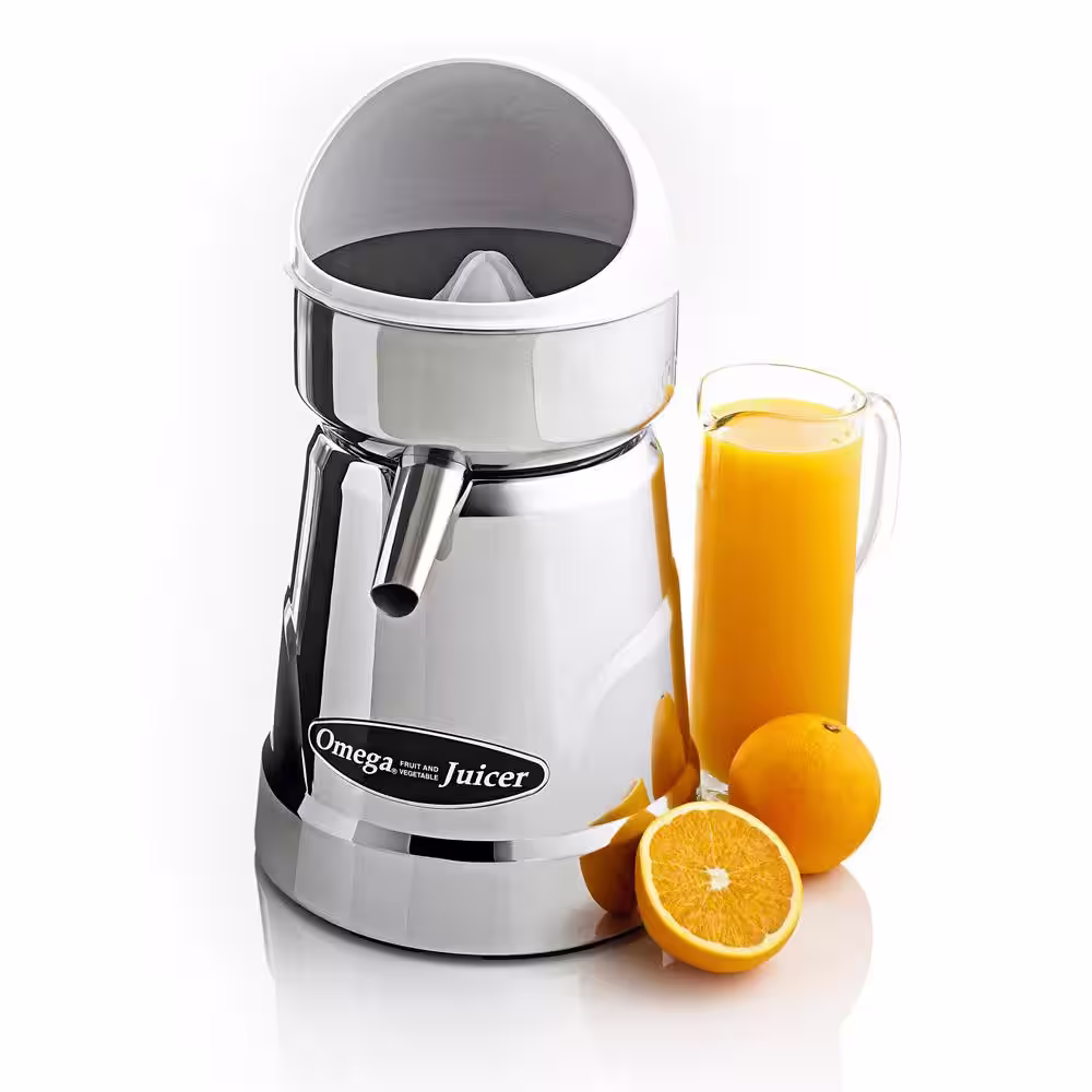 Omega Single Speed Citrus Juicer, in Chrome