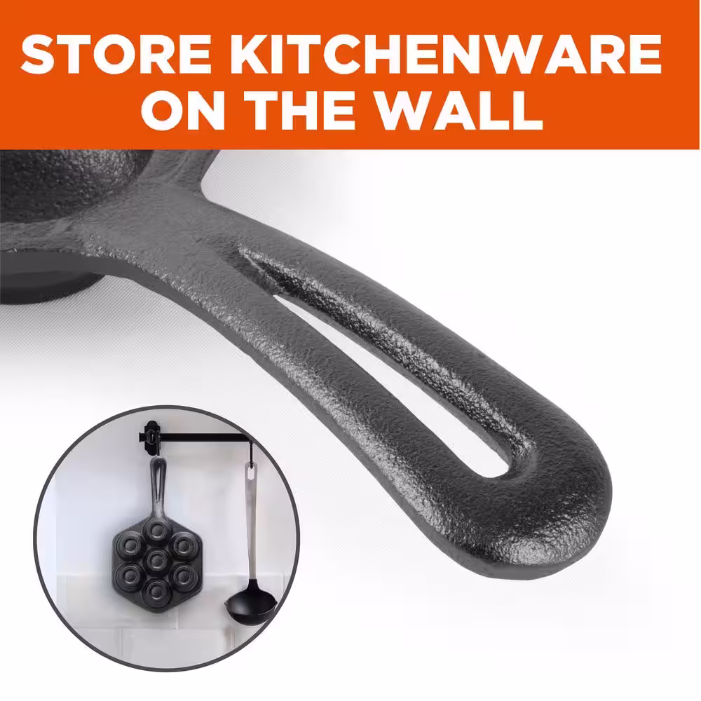 Commercial CHEF Pre-Seasoned 12 in. Dia Cast Iron Danish Pancake Frying Pan