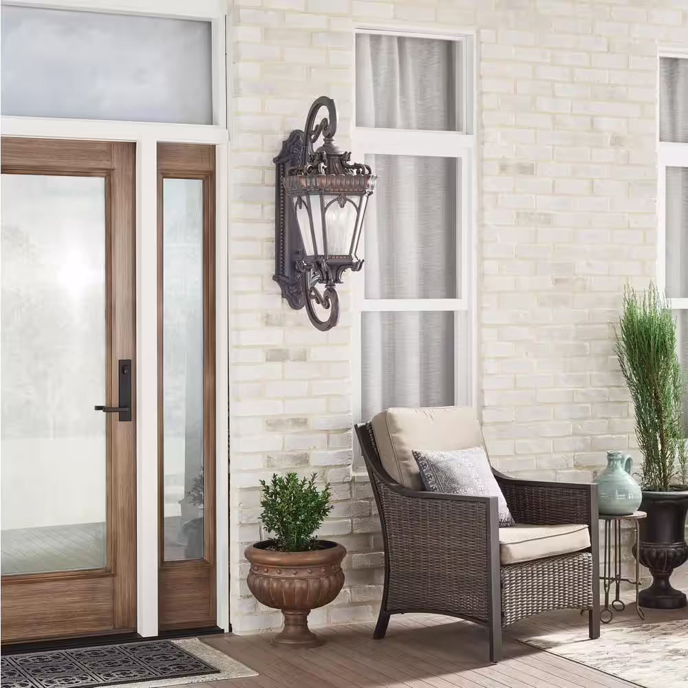 KICHLER Tournai 4-Light Londonderry Outdoor Hardwired Wall Lantern Sconce with No Bulbs Included (1-Pack)