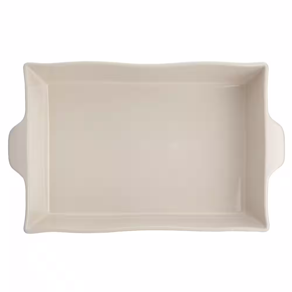 Ayesha Curry Home Collection 9 in. x 13 in. French Vanilla Ceramic Rectangular Baker
