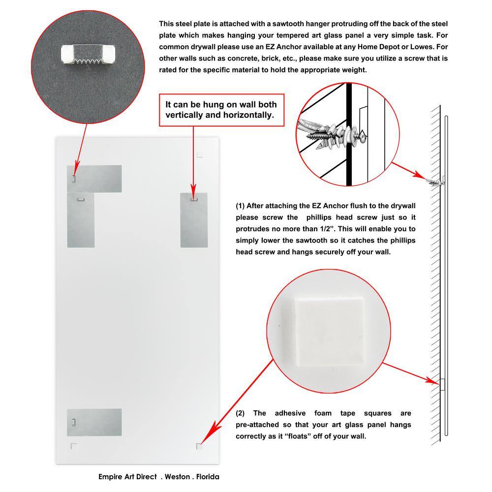 Empire Art Direct 72 in. x 36 in. Metro Mix Rectangle Framed Printed Tempered Art Glass Beveled Accent Mirror