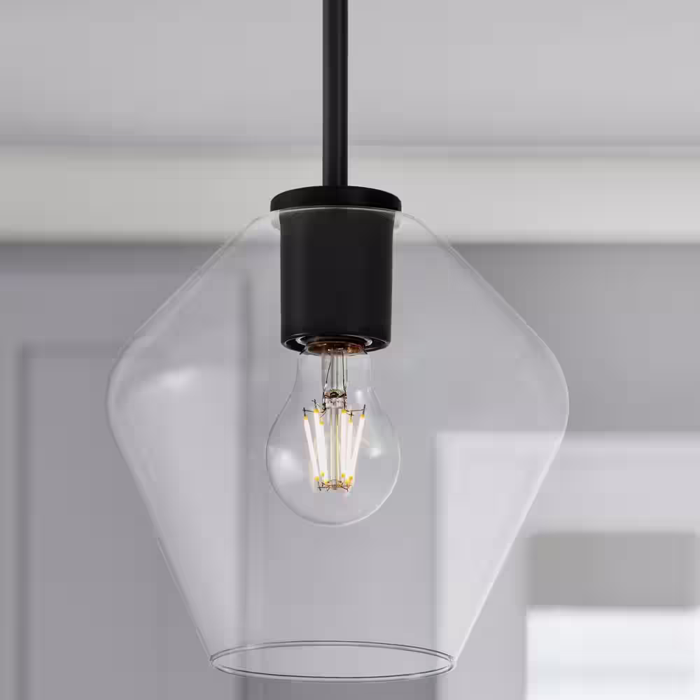 None 2-1/4 in. Fitter Clear Glass Merlot Pendant Lamp Shade