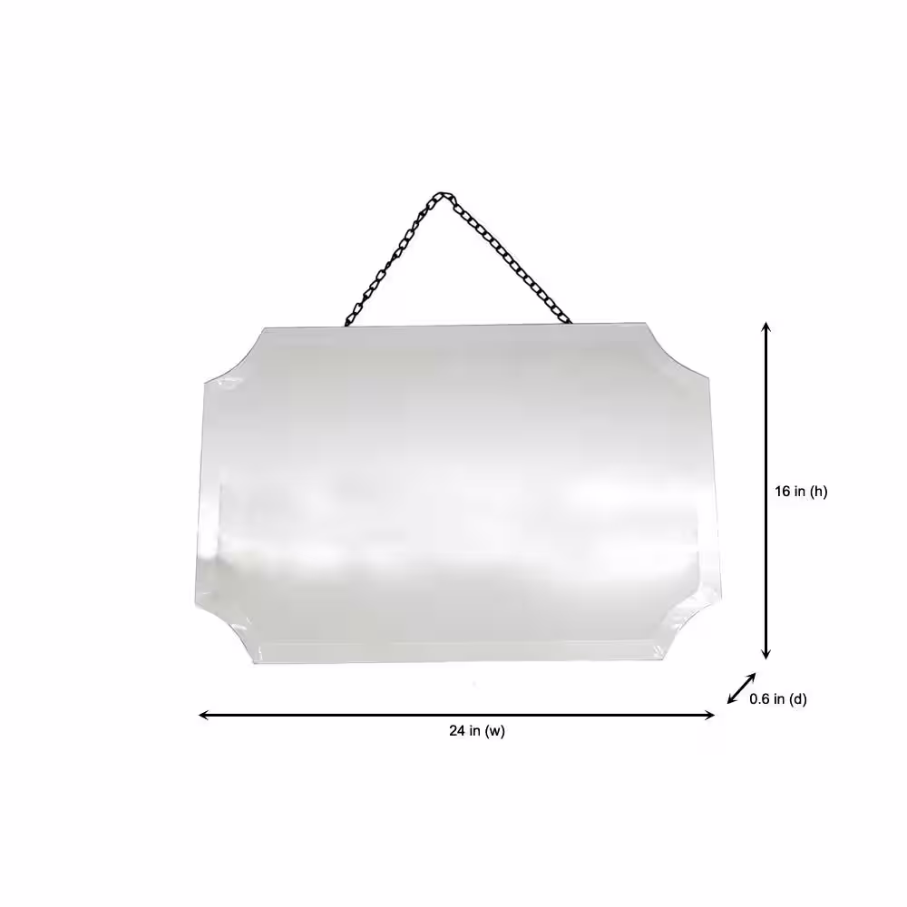 StyleWell Small Rectangle Farmhouse Accent Mirror with Black Chain (16 in. H x 24 in. W)