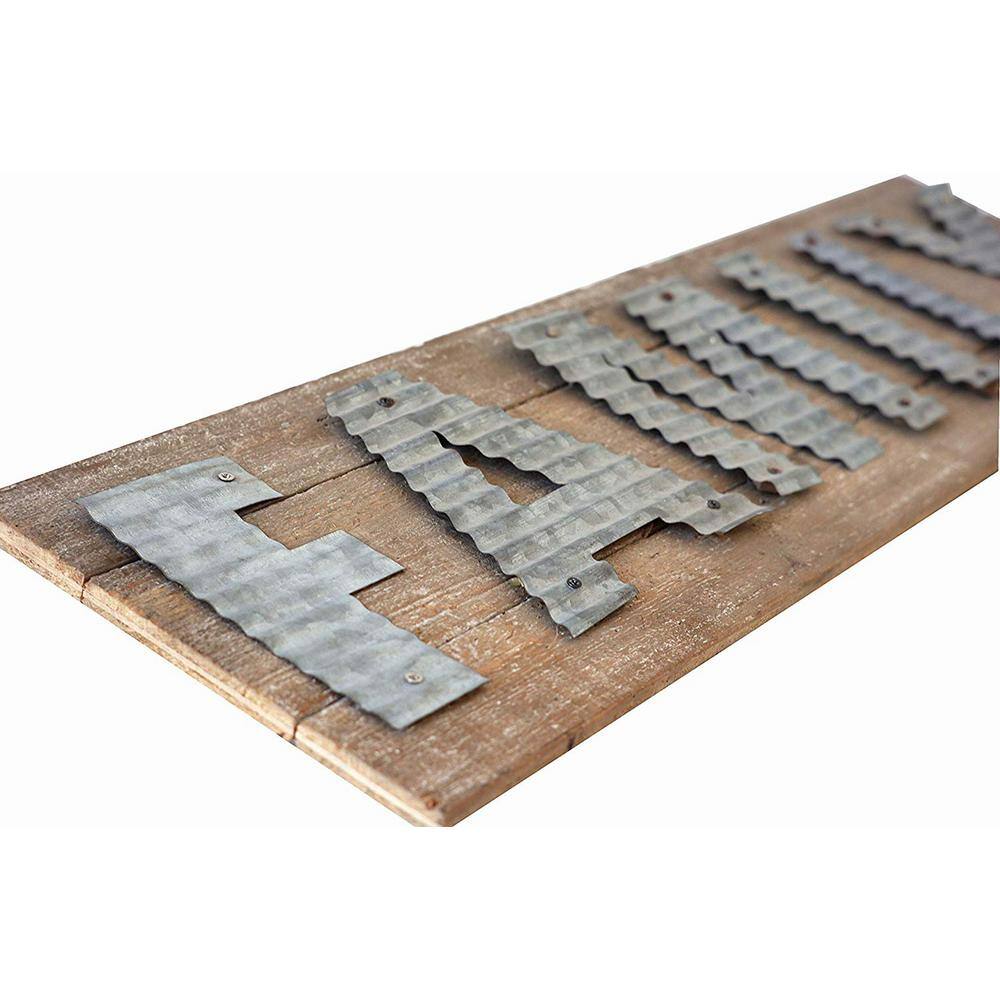 None Rusitic Family Barn Wood and Galvanized Metal Wall Decorative Sign