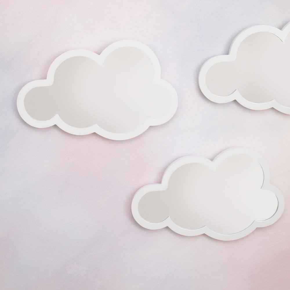 LITTLE LOVE BY NOJO White Cloud Shaped Wooden Decorative Mirror