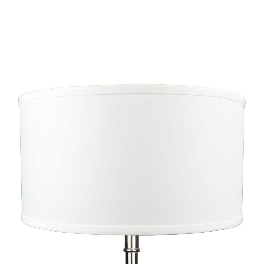 FenchelShades.com 17 in. Top Diameter x 17 in. Bottom Diameter x 9 in. H Linen White Drum Lamp Shade