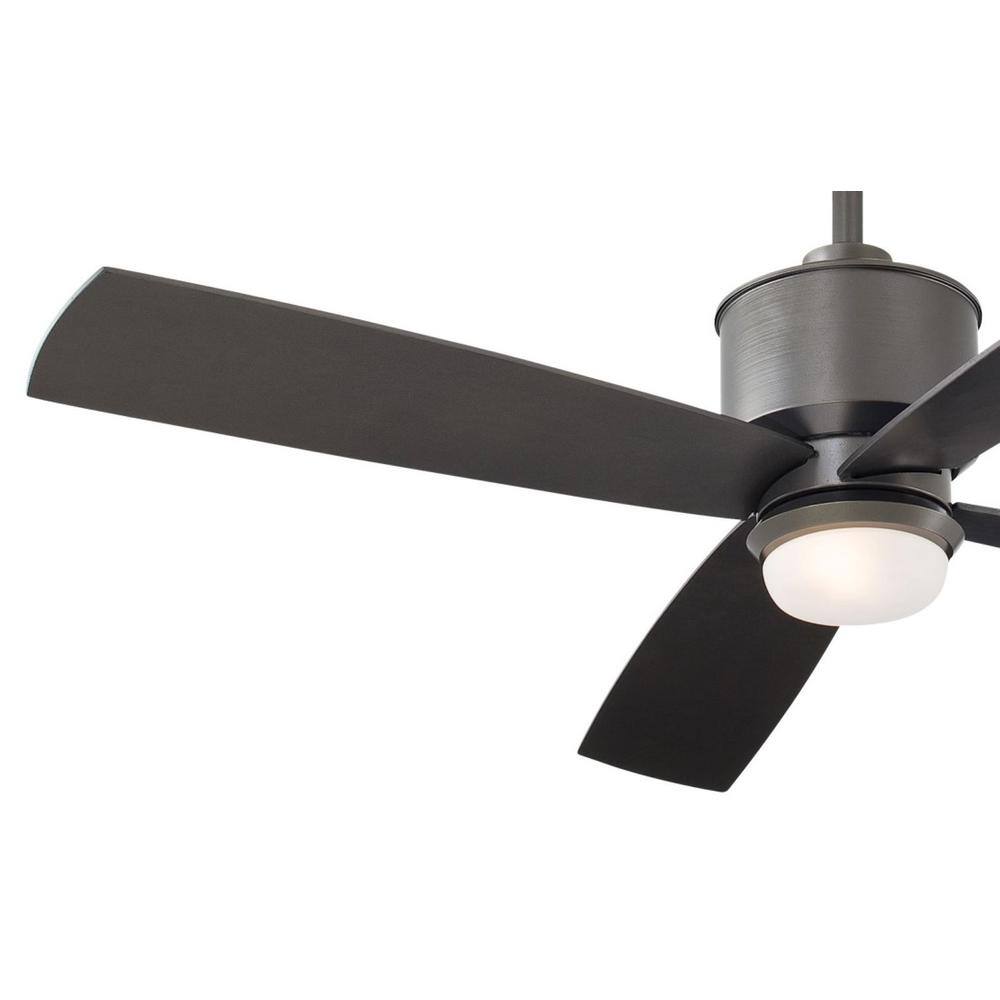 MINKA-AIRE Strata 52 in. LED Indoor/Outdoor Smoked Iron Ceiling Fan with Light and Remote Control