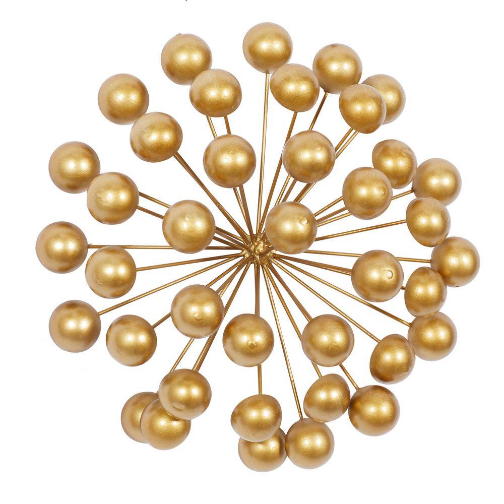 CosmoLiving by Cosmopolitan Metal Gold Starburst Wall Decor with Orb Detailing