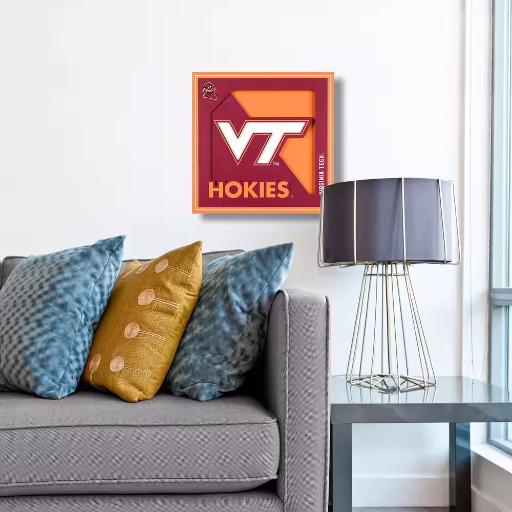 None NCAA Virginia Tech Hokies 3D Logo Series Wall Art - 12x12