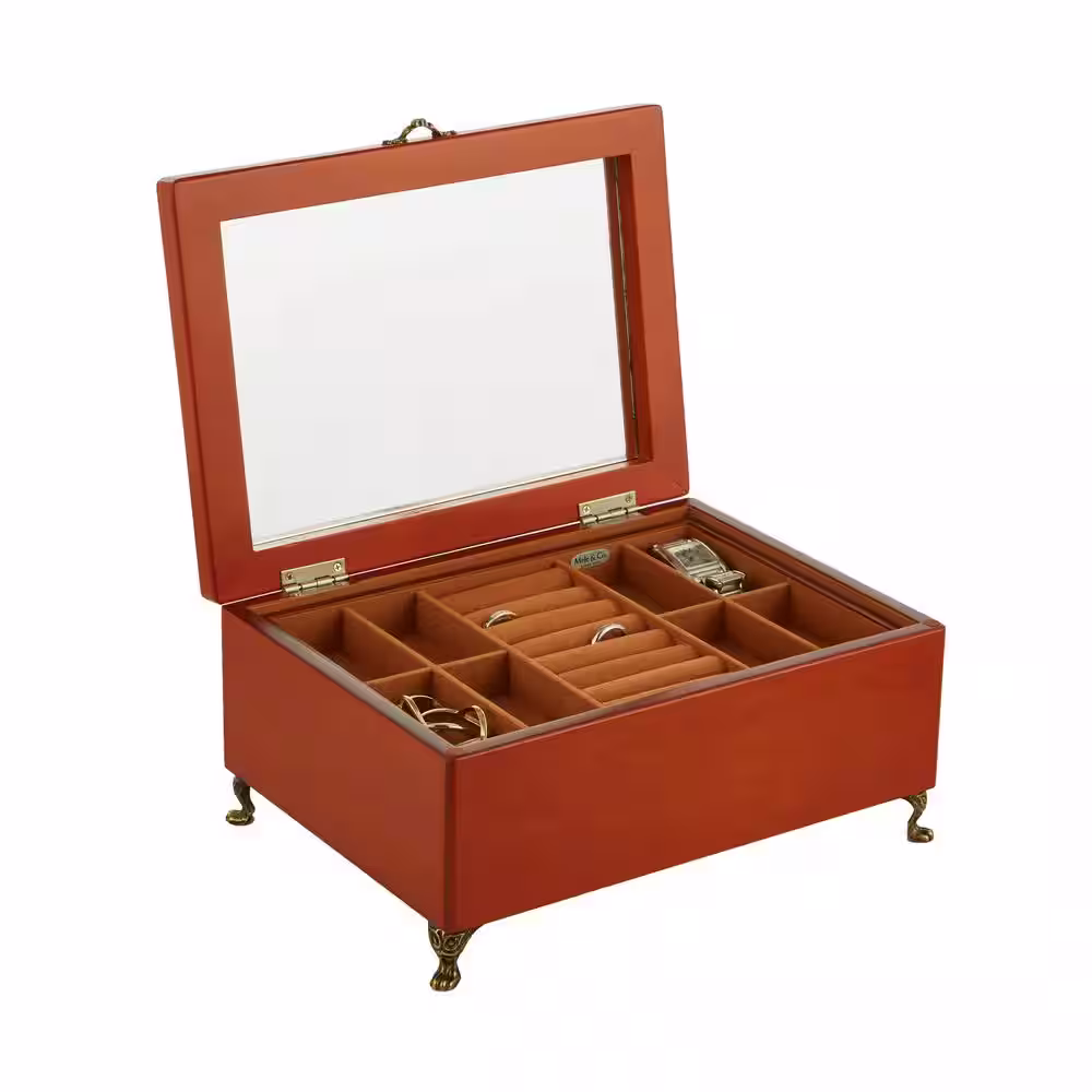 Mele & Co Kinsley Walnut Wooden Jewelry Box