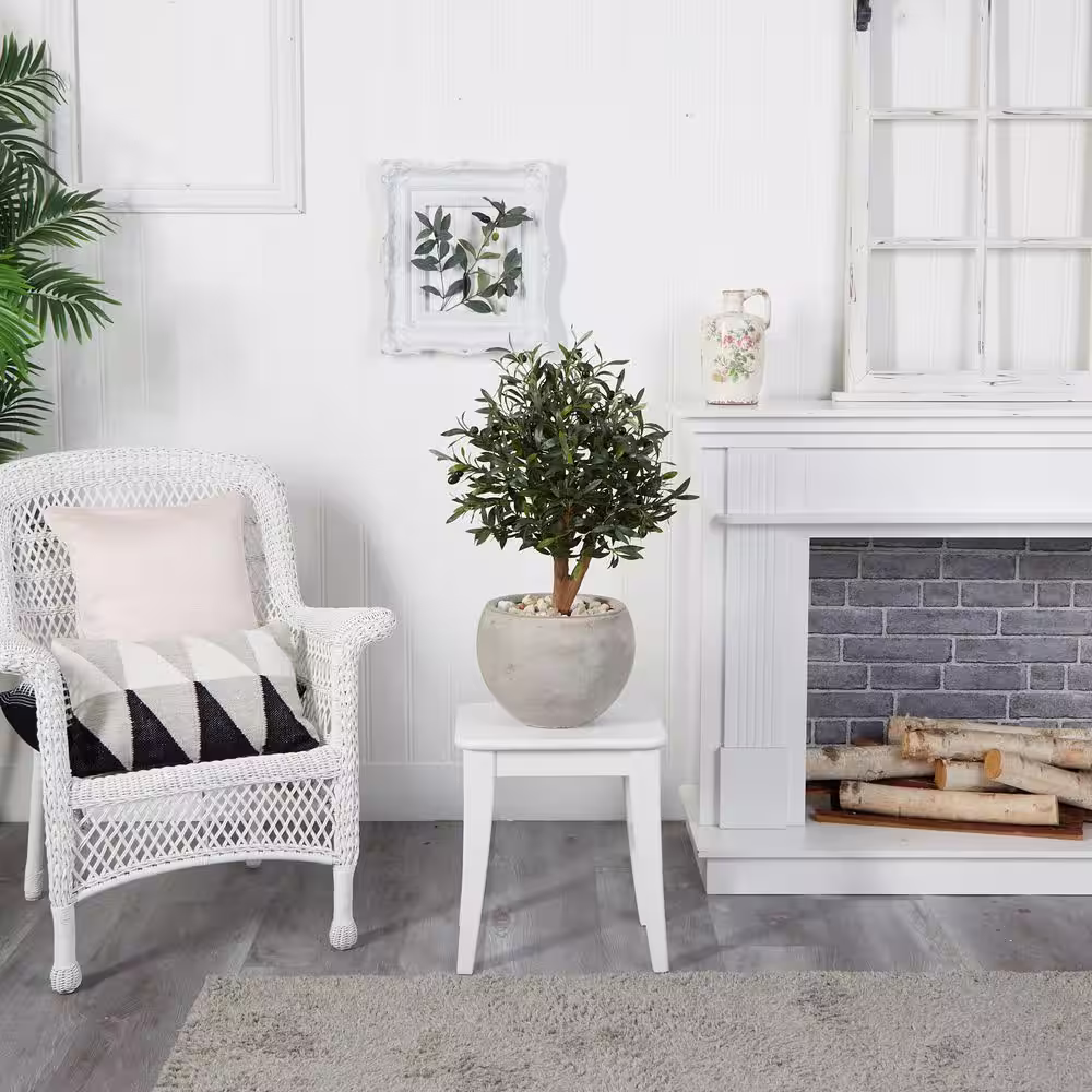 Nearly Natural Indoor 31-In. Olive Artificial Tree in Bowl Planter
