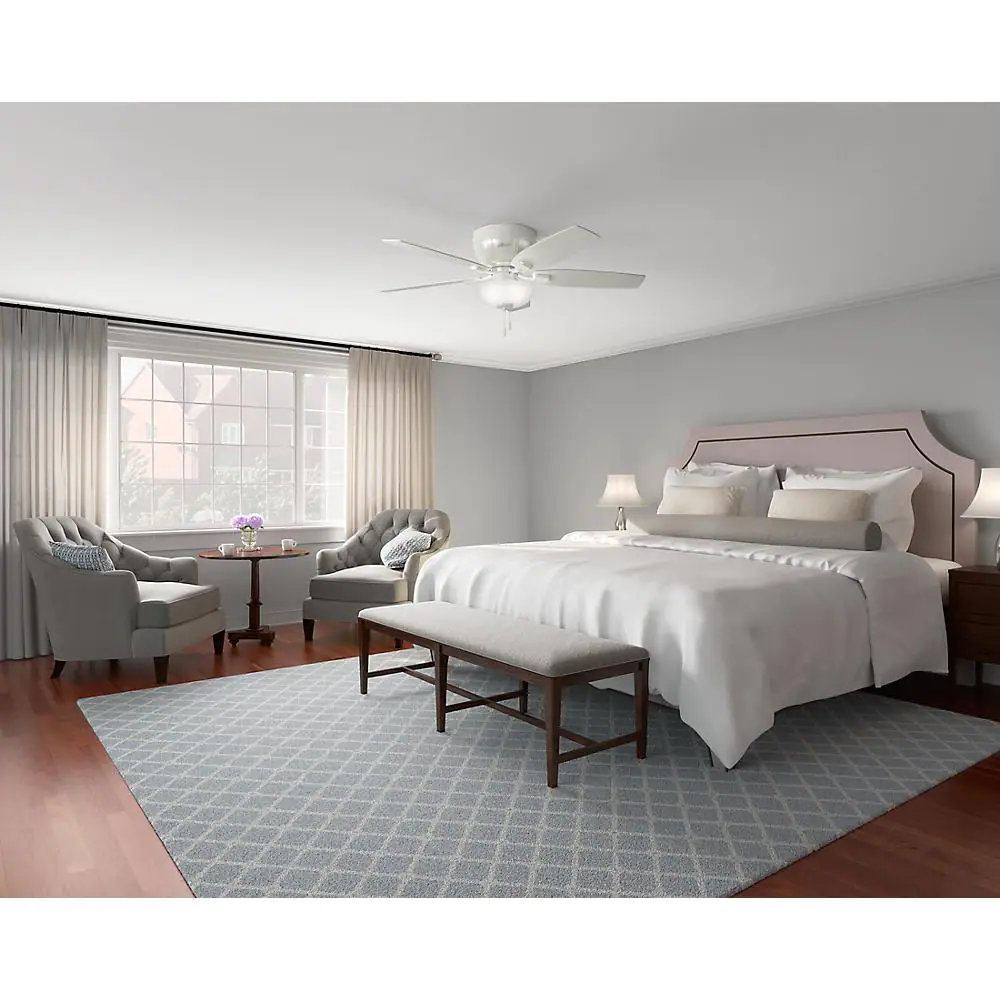 Hunter Kenbridge 52 in. LED Low Profile Indoor Fresh White Ceiling Fan