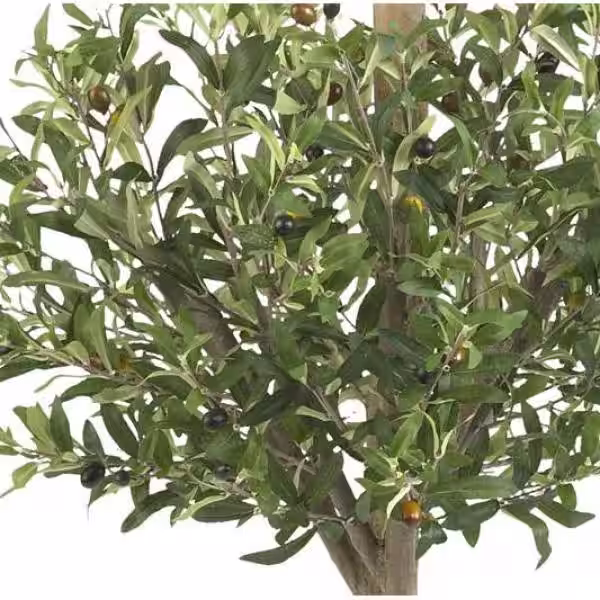 Nearly Natural 4.5 ft. Artificial Green Olive Double Topiary Silk Tree