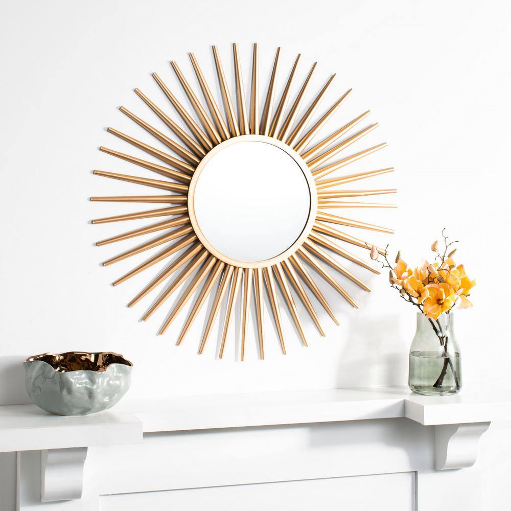 SAFAVIEH Medium Sunburst Gold Novelty Mirror (36.0 in. H x 36.0 in. W)