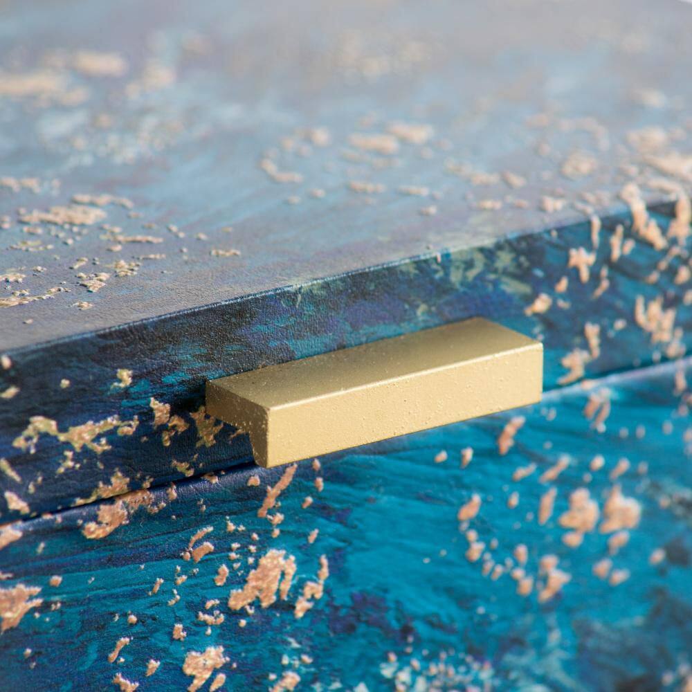 A & B Home Rectangular Decorative Boxes Blue (Set of 3)