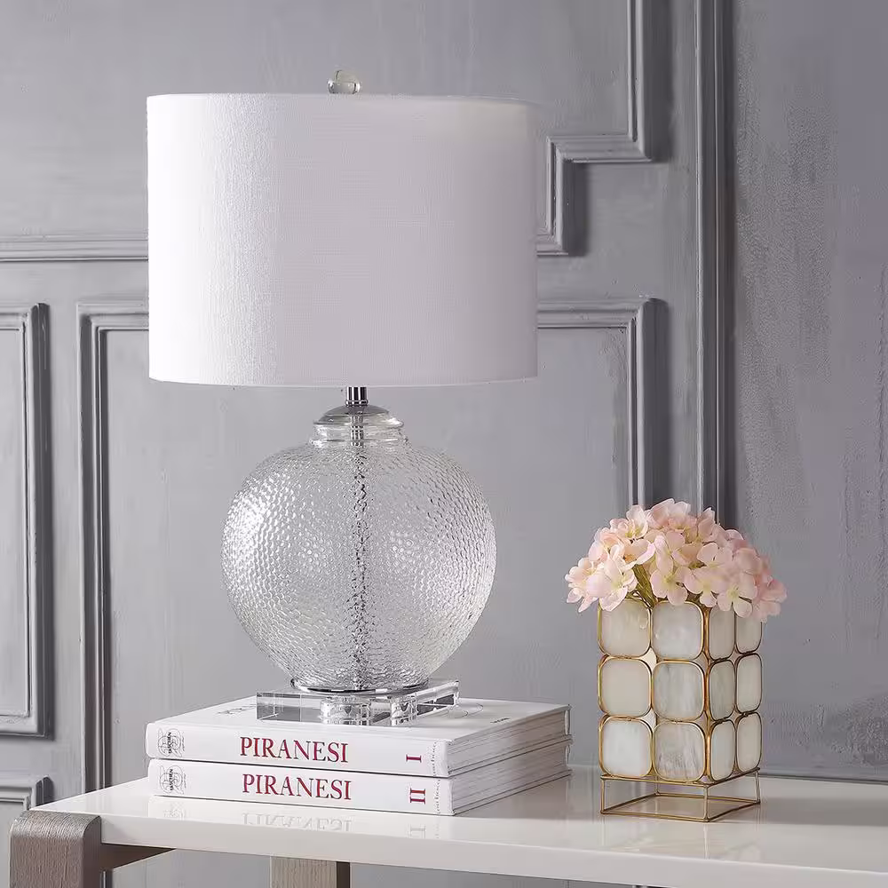 None Avery 24 in. Clear Glass/Crystal Table Lamp