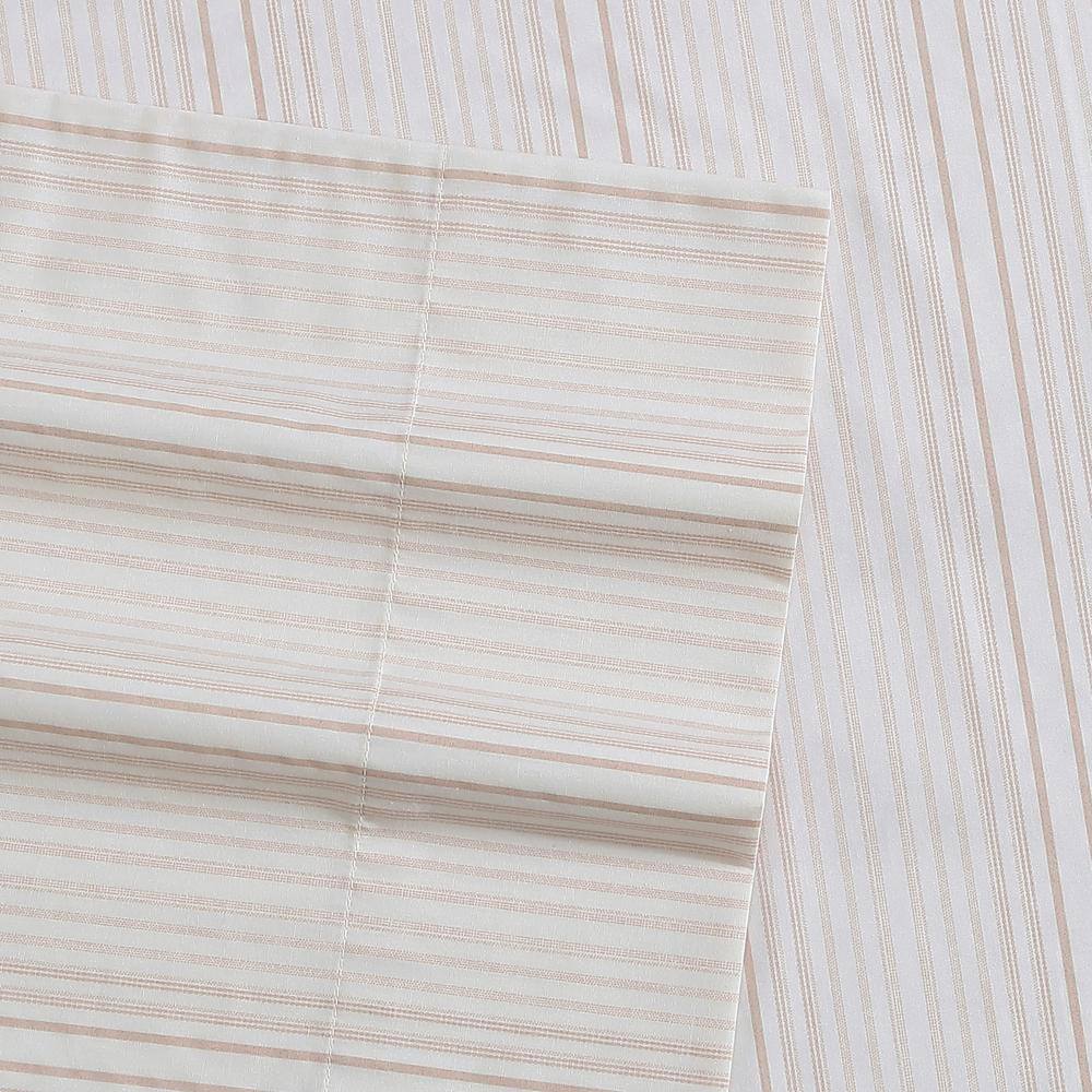 KENNETH COLE NEW YORK Lexington Stripe 4-Piece Pink Cotton King Sheet Set