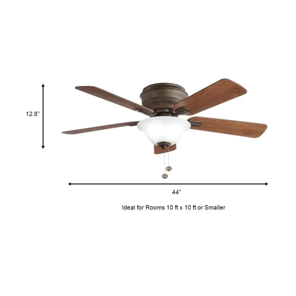 Hampton Bay Hawkins II 44 in. LED Oil Rubbed Bronze Ceiling Fan with Light