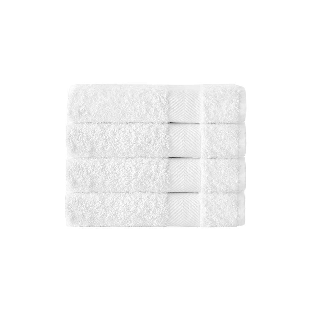 None Kansas 4-Pieces White Turkish Cotton Hand Towels