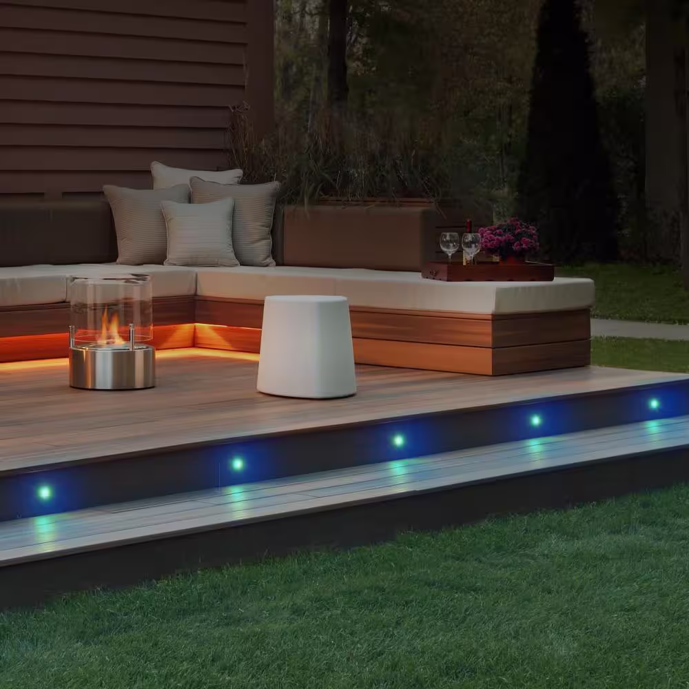 Armacost Lighting Multi-Color RGB Mini Recessed LED Puck Light - Indoor/Outdoor