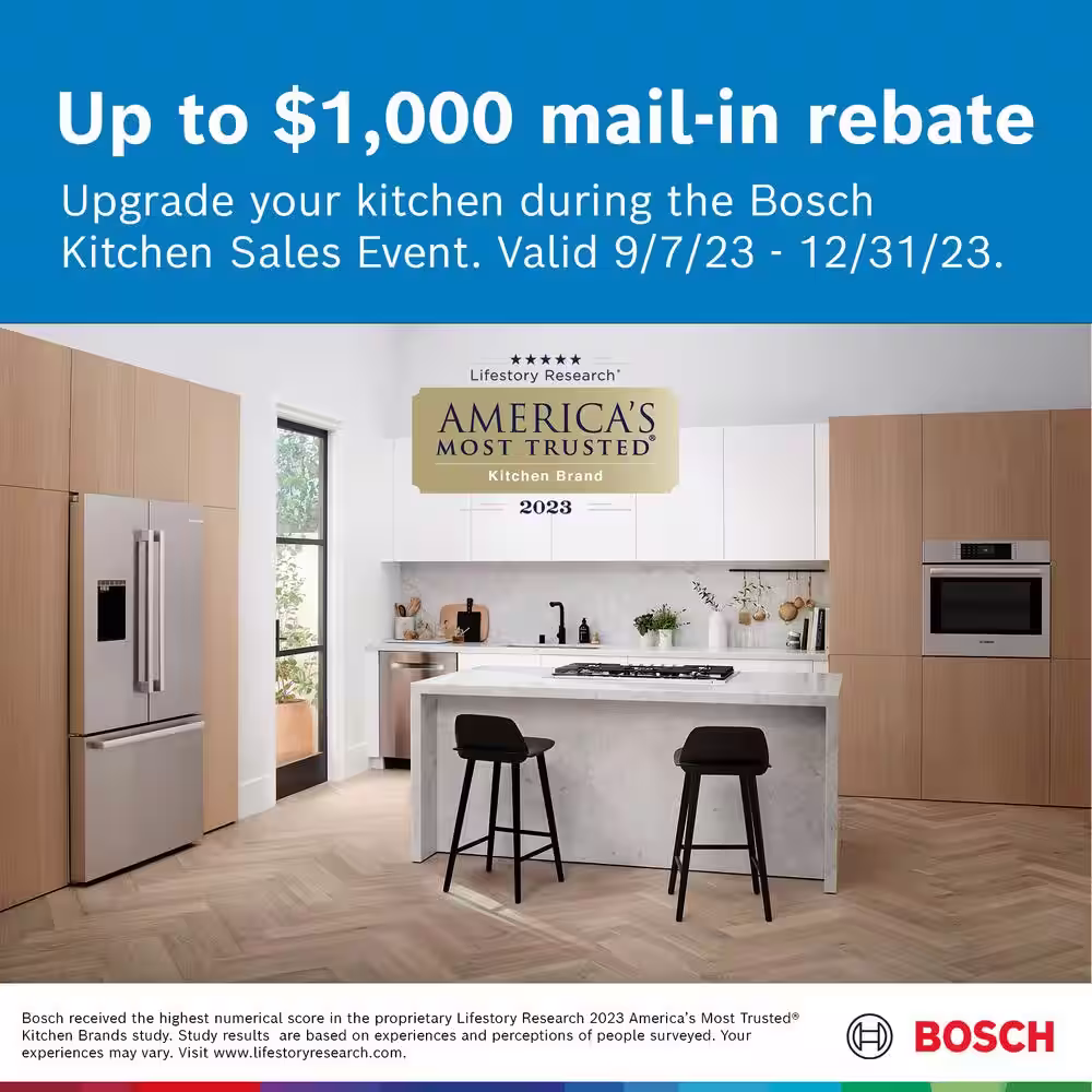 Bosch 800 Series 36 in. 21 cu ft Smart Counter Depth French Door Bottom Freezer Refrigerator in Stainless Steel w/ Ice & Water