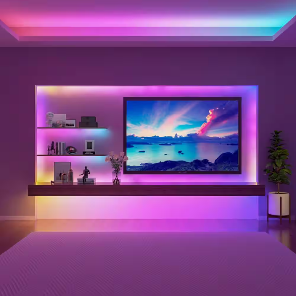 Govee RGBIC Smart Integrated LED 24.6 ft. Strip Light with 36 Watt Equivalent RGBWW Smart Light Bulb