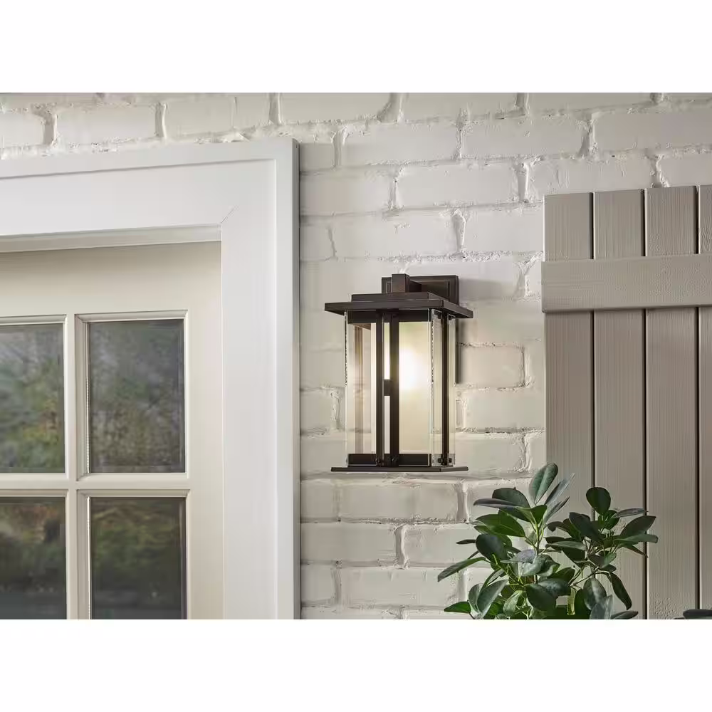 Home Decorators Collection 1-Light Bronze Outdoor Wall Lantern Sconce