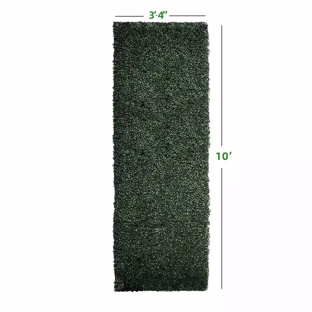 Ejoy 40 in. x 120 in. Artificial Dark Green Boxwood Roll Panels UV Protected for Outdoor Use